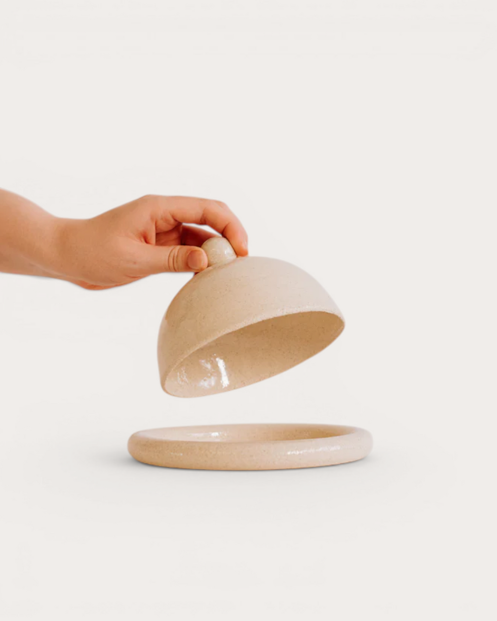 Keramik Butterdose & Servierglocke Hoop